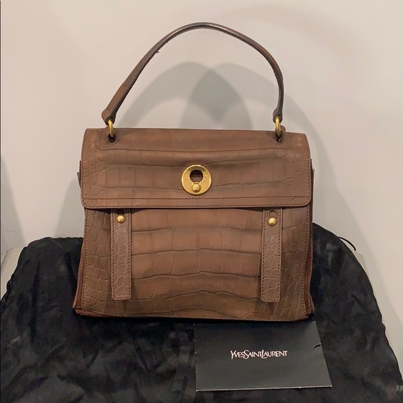 Yves Saint Laurent Handbags - Yves Saint Laurent Brown Suede Bag